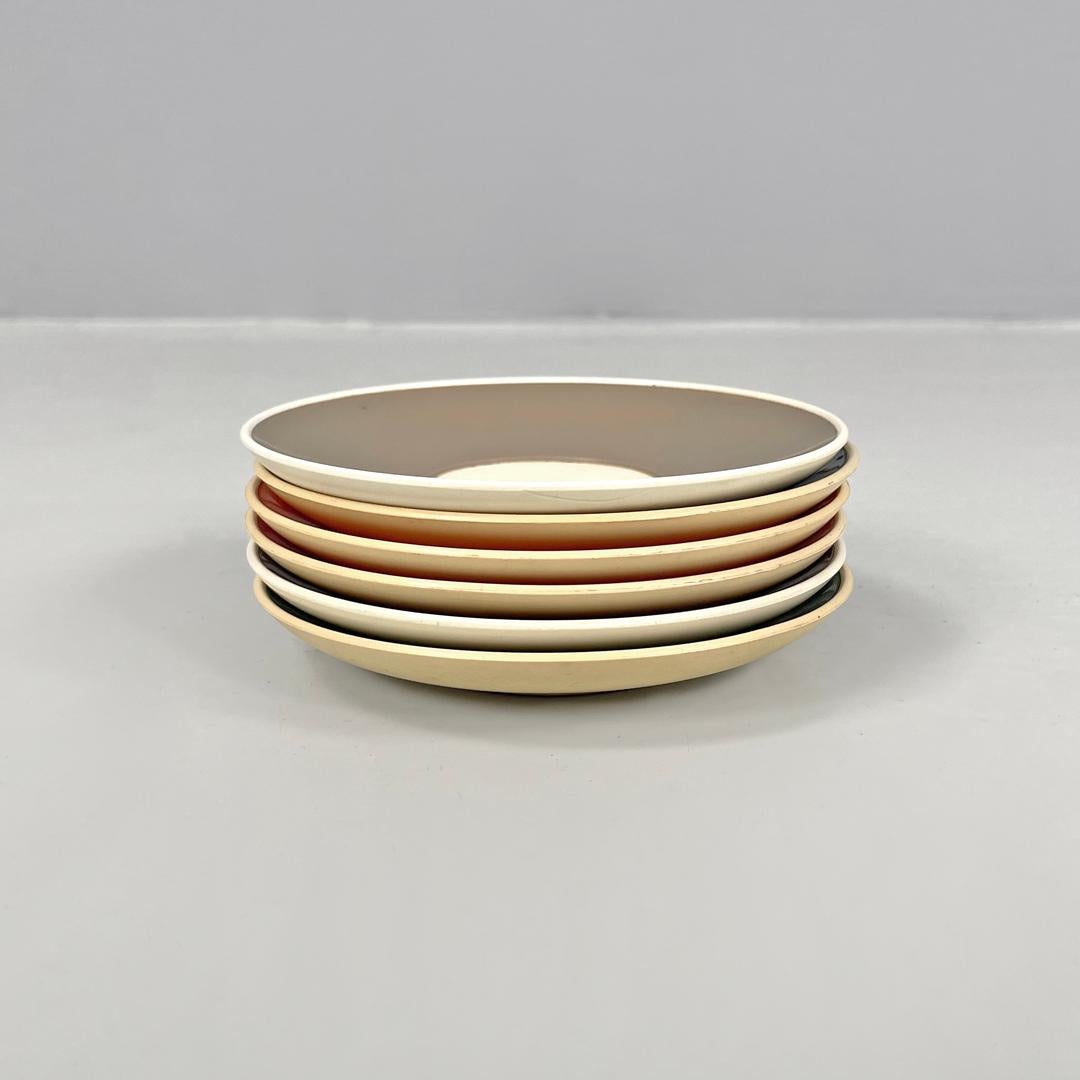 Mid-20th Century Italian mid-century colored plastic cups and saucers by Kartell Samco, 1960s