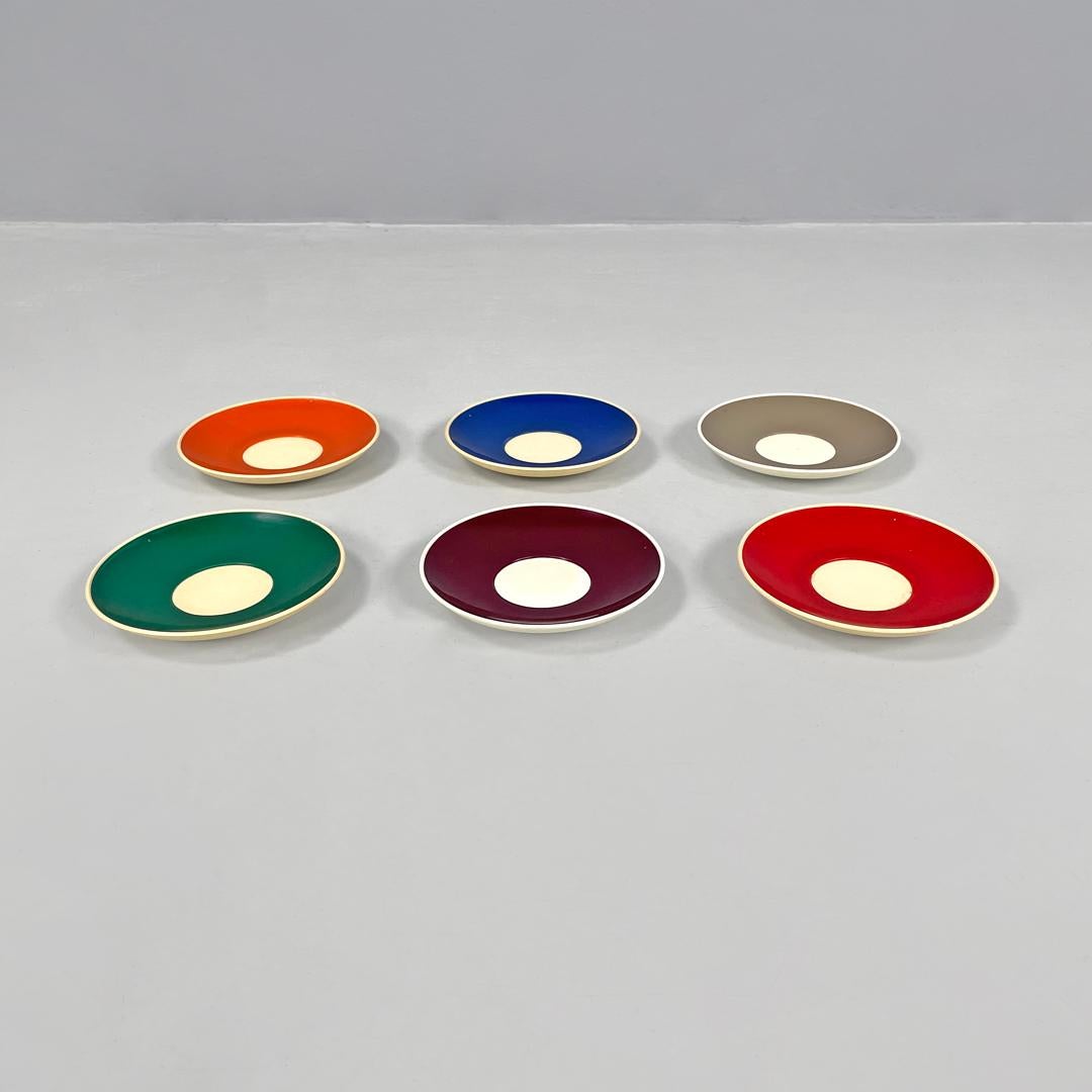 Italian mid-century colored plastic cups and saucers by Kartell Samco, 1960s 2