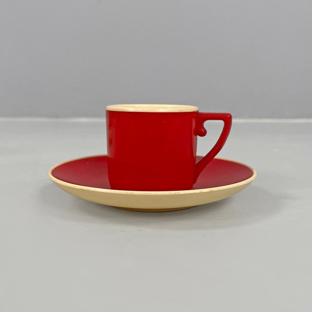 Italian mid-century colored plastic cups and saucers by Kartell Samco, 1960s 3