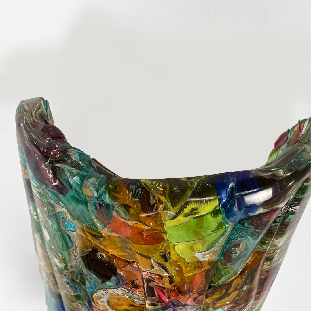 Italian mid century colorful glass wall lamp by Venini, 1950s For Sale 6