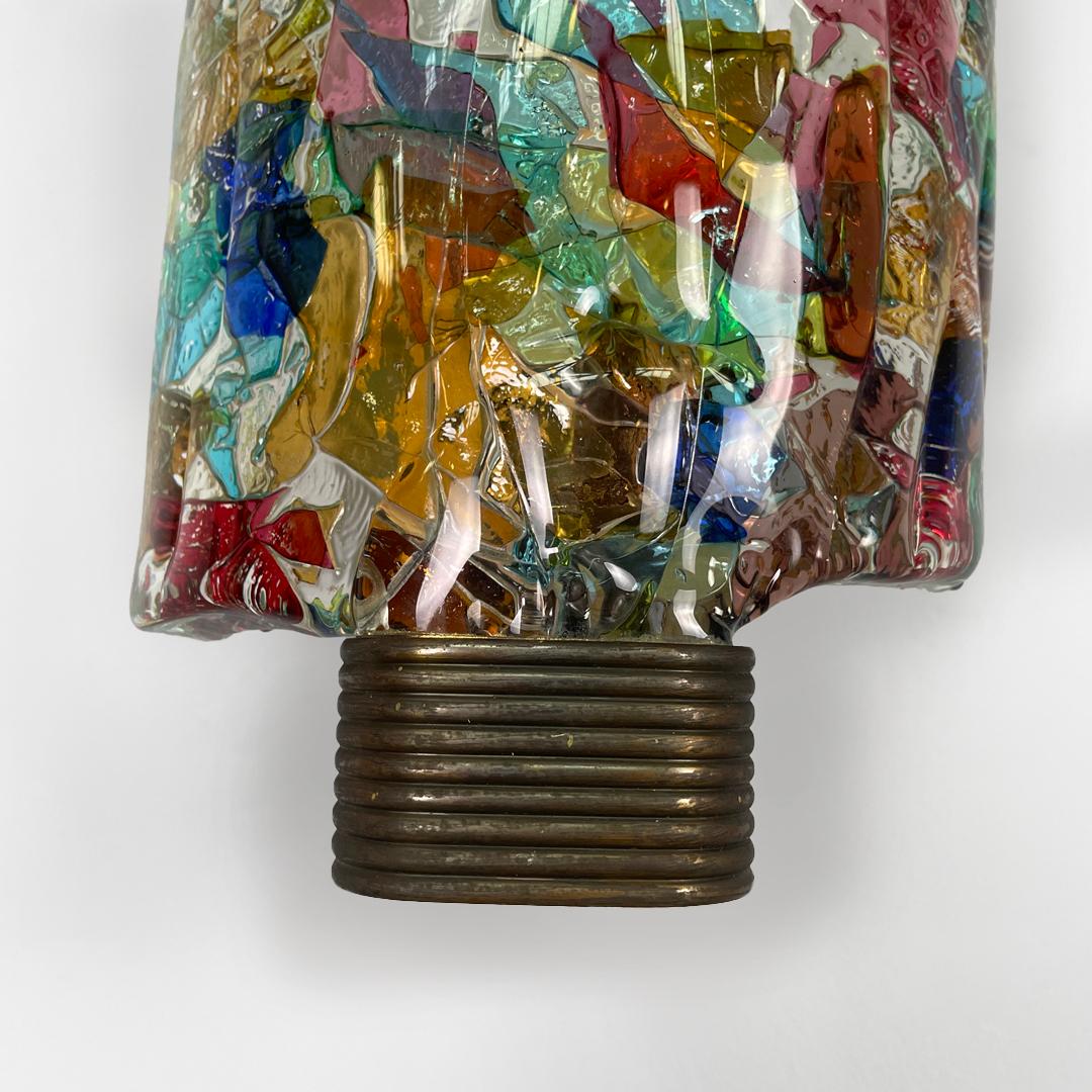 Italian mid century colorful glass wall lamp by Venini, 1950s For Sale 7