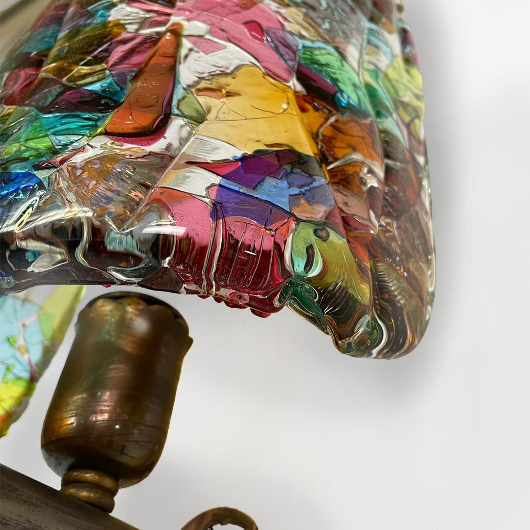 Italian mid century colorful glass wall lamp by Venini, 1950s For Sale 9