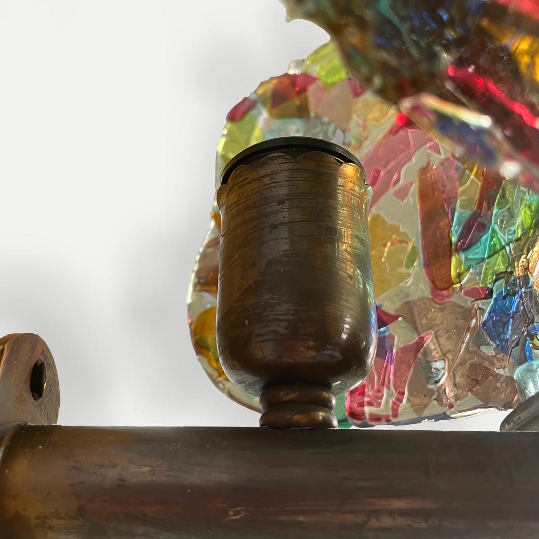 Italian mid century colorful glass wall lamp by Venini, 1950s For Sale 11
