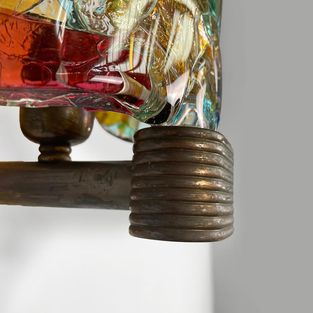Italian mid century colorful glass wall lamp by Venini, 1950s For Sale 12