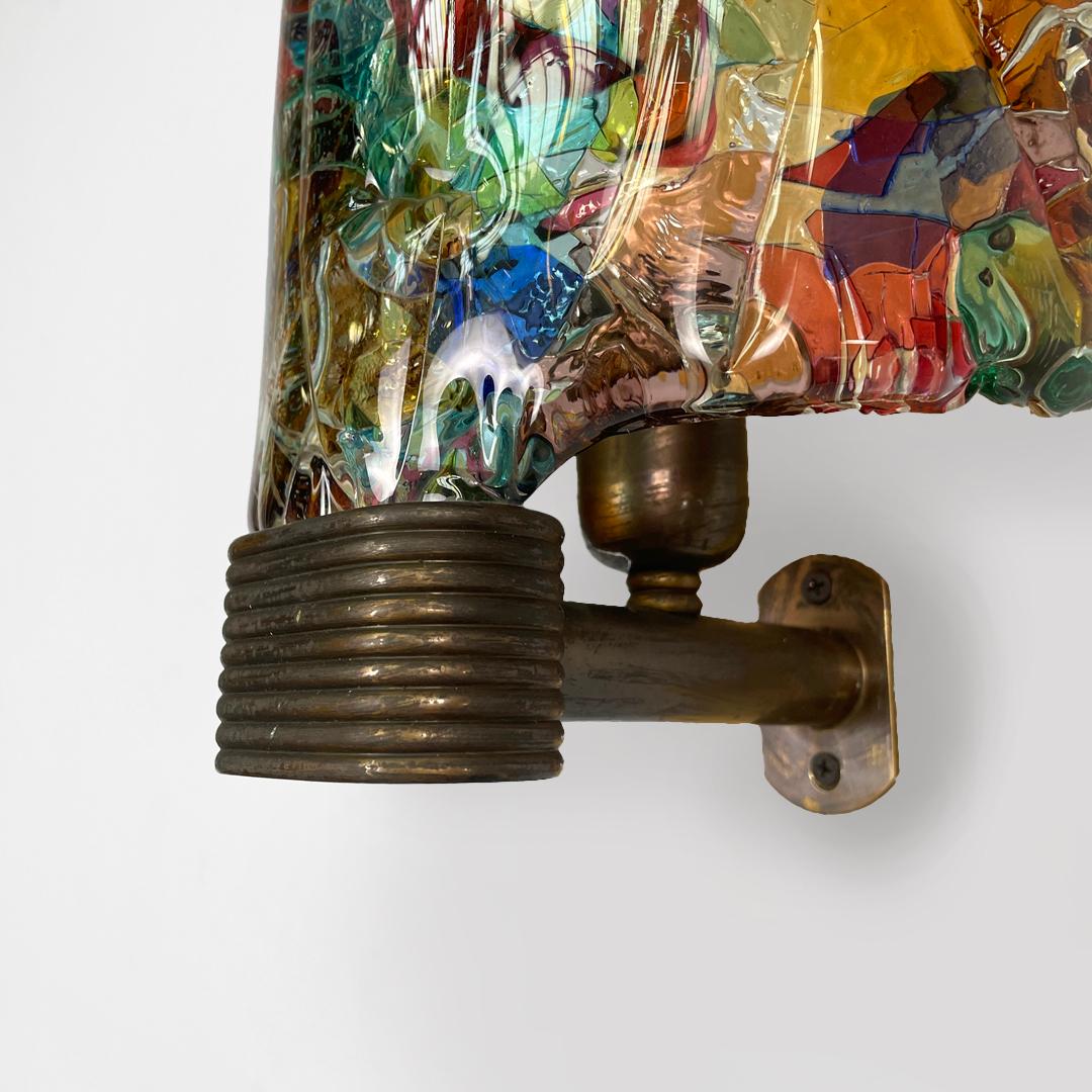Italian mid century colorful glass wall lamp by Venini, 1950s For Sale 13