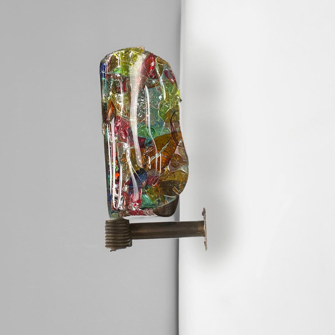 Mid-Century Modern Italian mid century colorful glass wall lamp by Venini, 1950s For Sale
