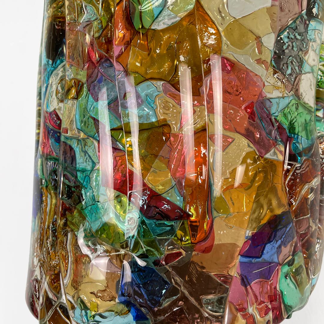 Italian mid century colorful glass wall lamp by Venini, 1950s For Sale 3