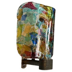 Italian mid century colorful glass wall lamp by Venini, 1950s