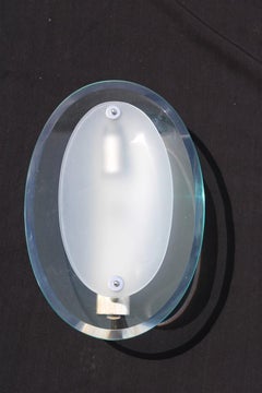 Italian Mid-Century Concave Glass Wall Lamp 1950s Fontana Arte Style