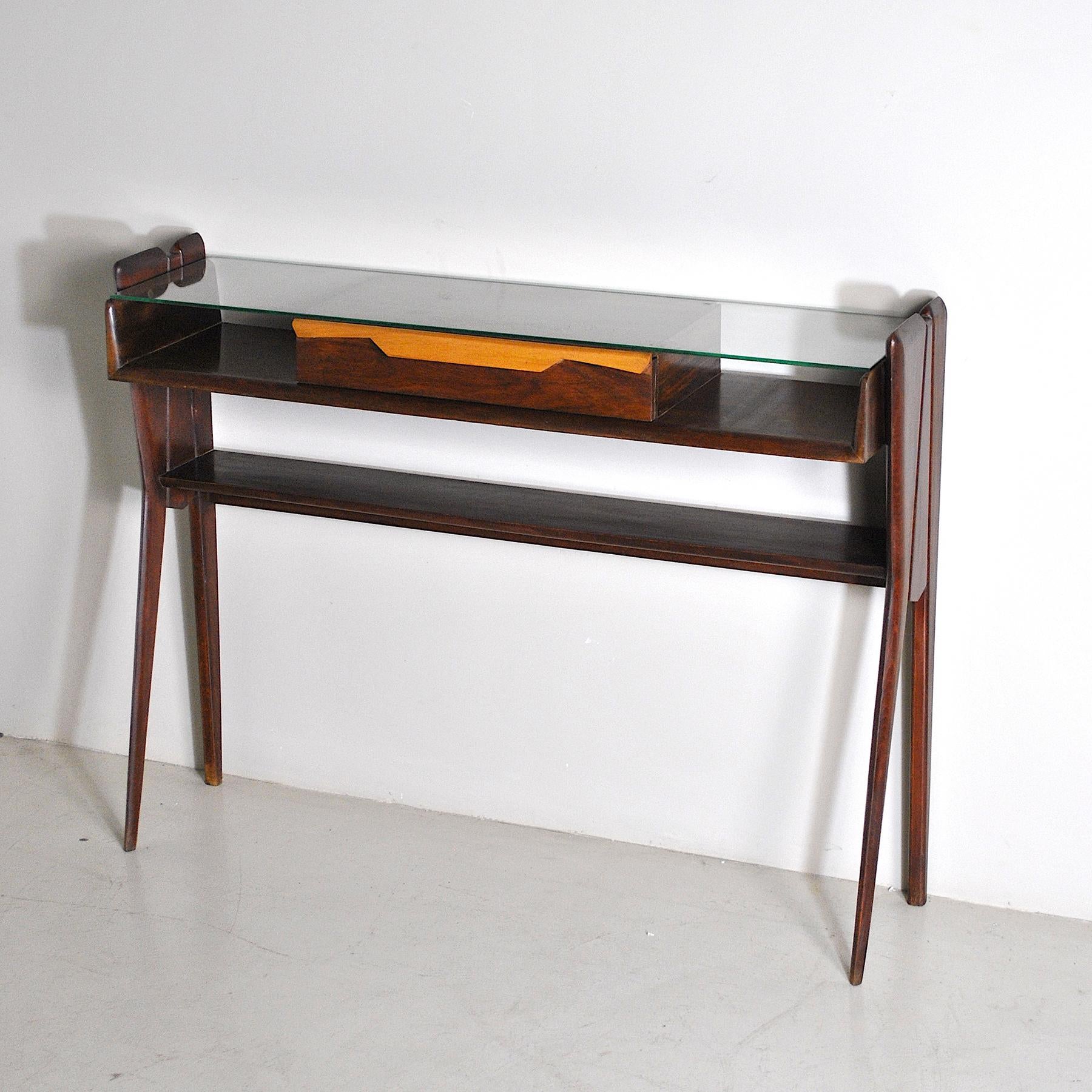 Mid-20th Century Italian Mid Century Console Table Late 50's Ico Parisi Style For Sale