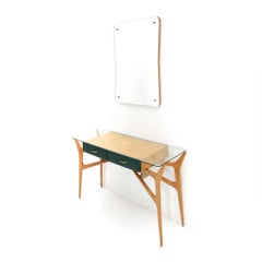 Italian Midcentury Console with Mirror, 1950s