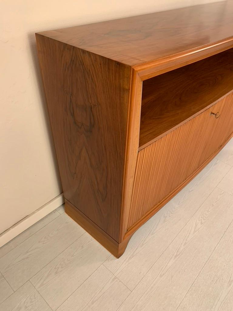 Italian Mid Century Convex Sideboard with Four Grooved Doors 4