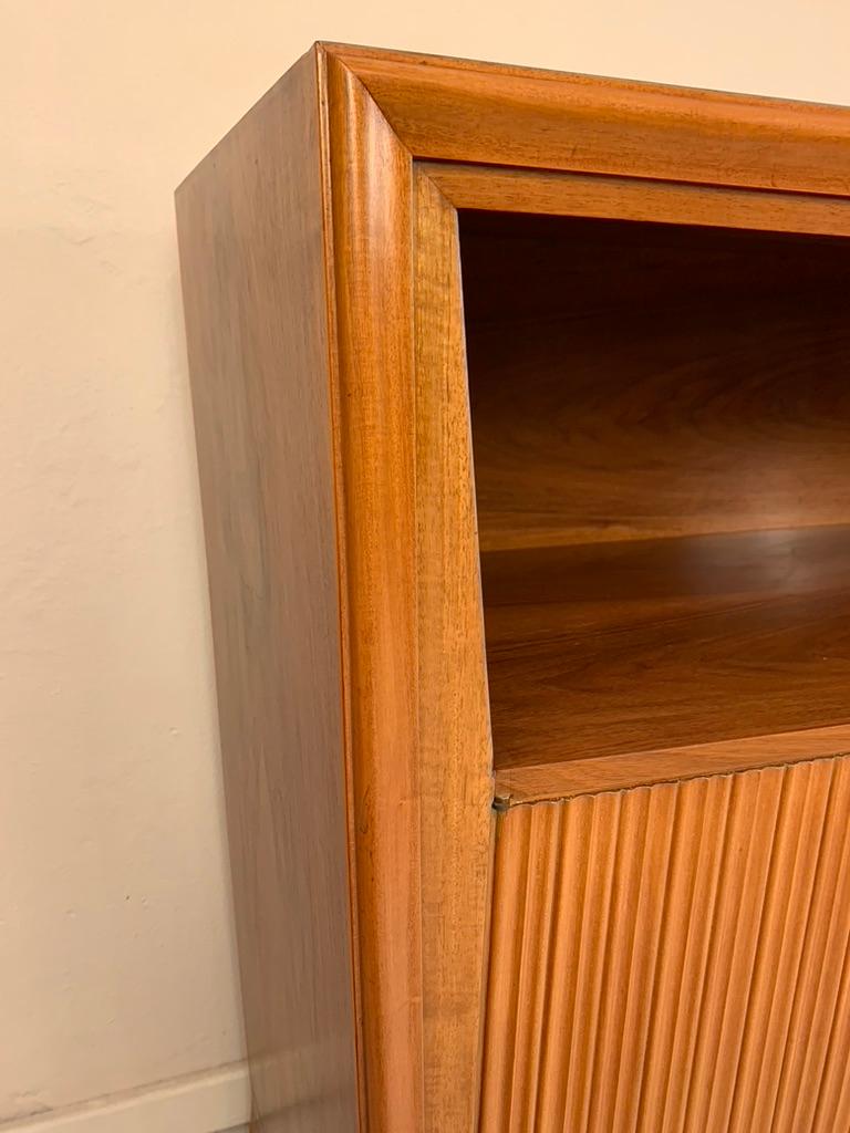 Italian Mid Century Convex Sideboard with Four Grooved Doors 6