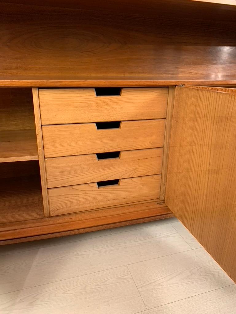 Italian Mid Century Convex Sideboard with Four Grooved Doors 8