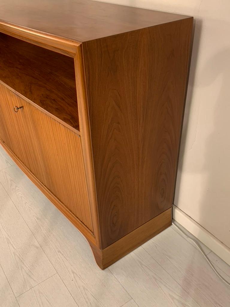 Italian Mid Century Convex Sideboard with Four Grooved Doors 2