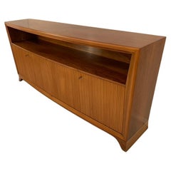 Italian Mid Century Convex Sideboard with Four Grooved Doors