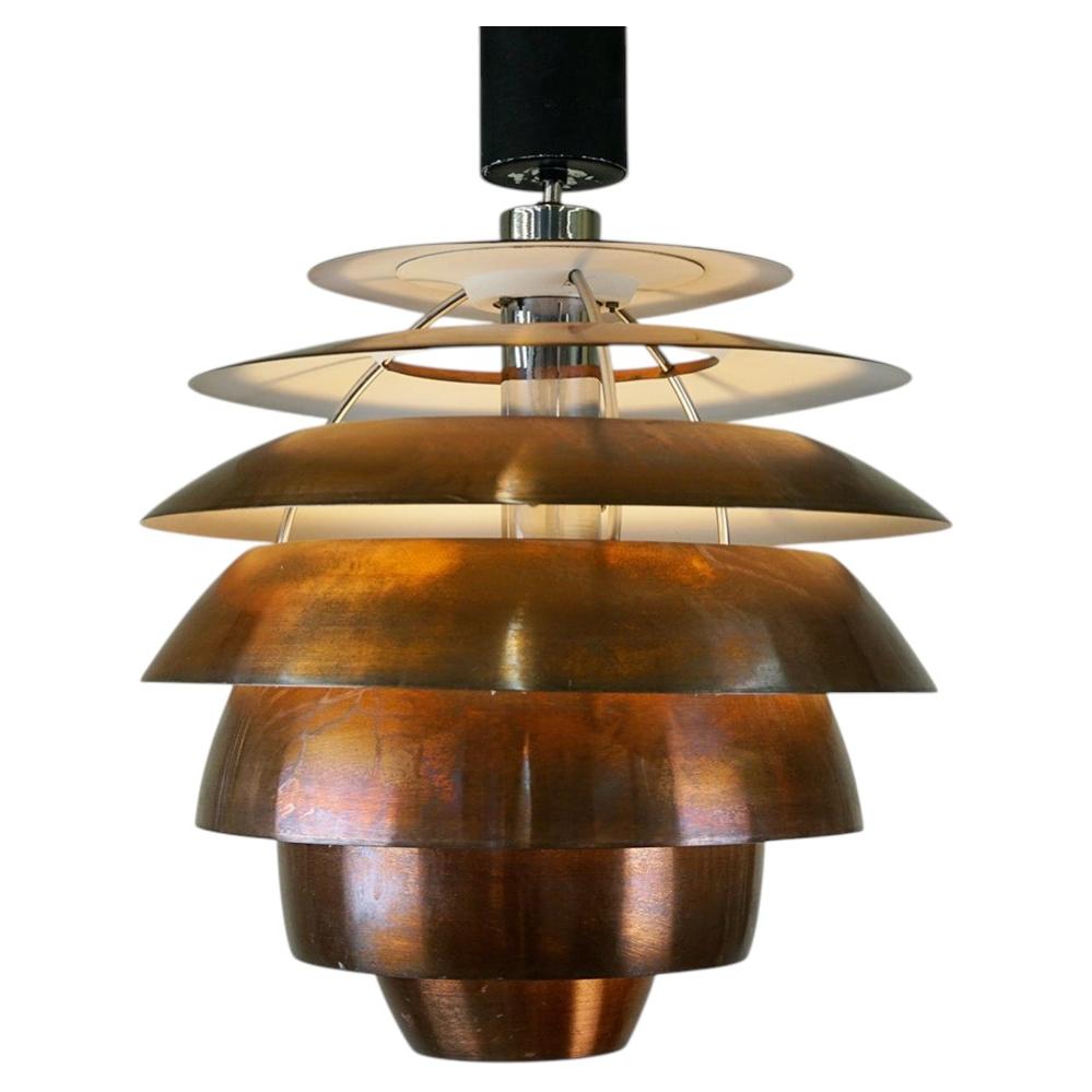 Italian Mid-Century Copper Metal Pendant 1231 by Stilnovo Milano