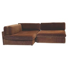 Vintage Italian Space Age Sofa, Tobia Scarpa Salento in Brown Wool by B&B Italia, 1970s