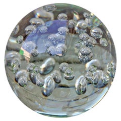 Italian Mid-Century Crystal Sphere with Bubbles