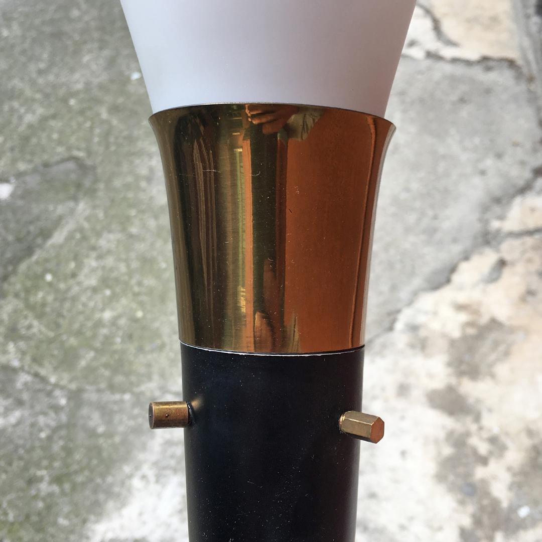 Mid-20th Century Italian Mid-Century Curved Floor Lamp with Two Lights and Marble Base, 1950s