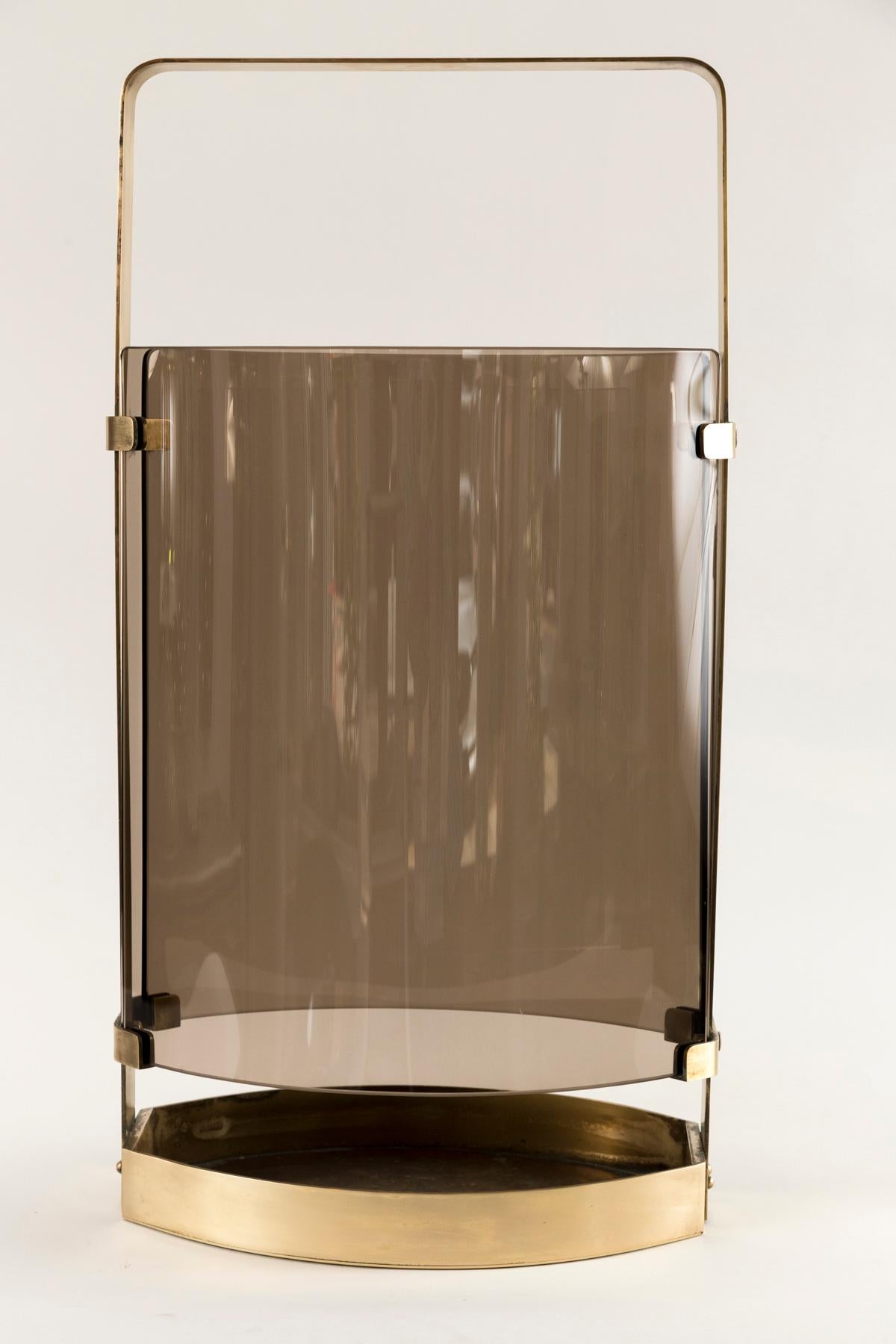 Mid-Century Modern Italian Mid Century Curved Glass Umbrella Stand By Max Ingrand For Fontana Arte