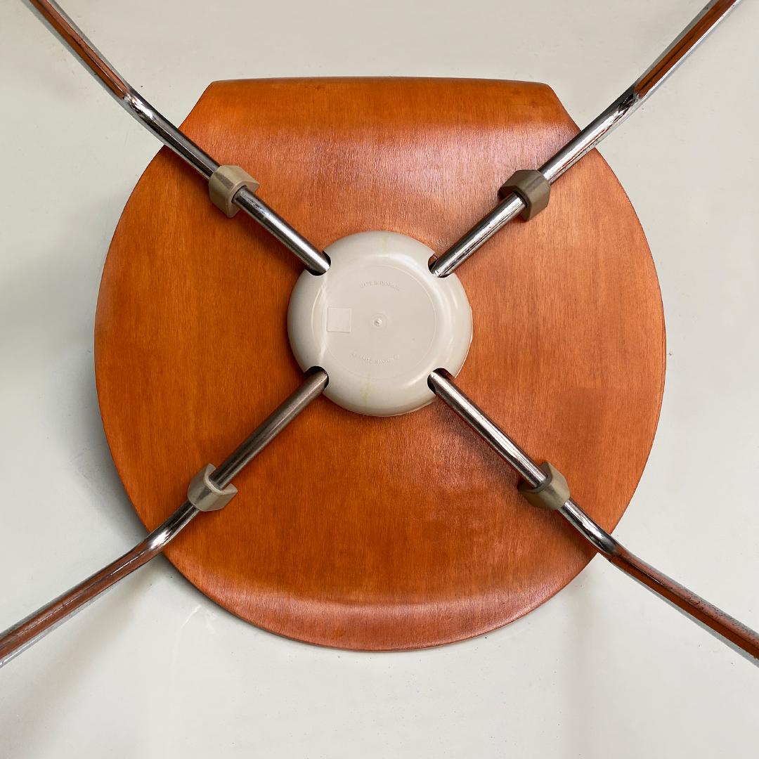 Mid-Century Modern Chaise Ant italienne du milieu du siècle dernier en bois courbé et pieds de Fritz Hansen, 1970 en vente