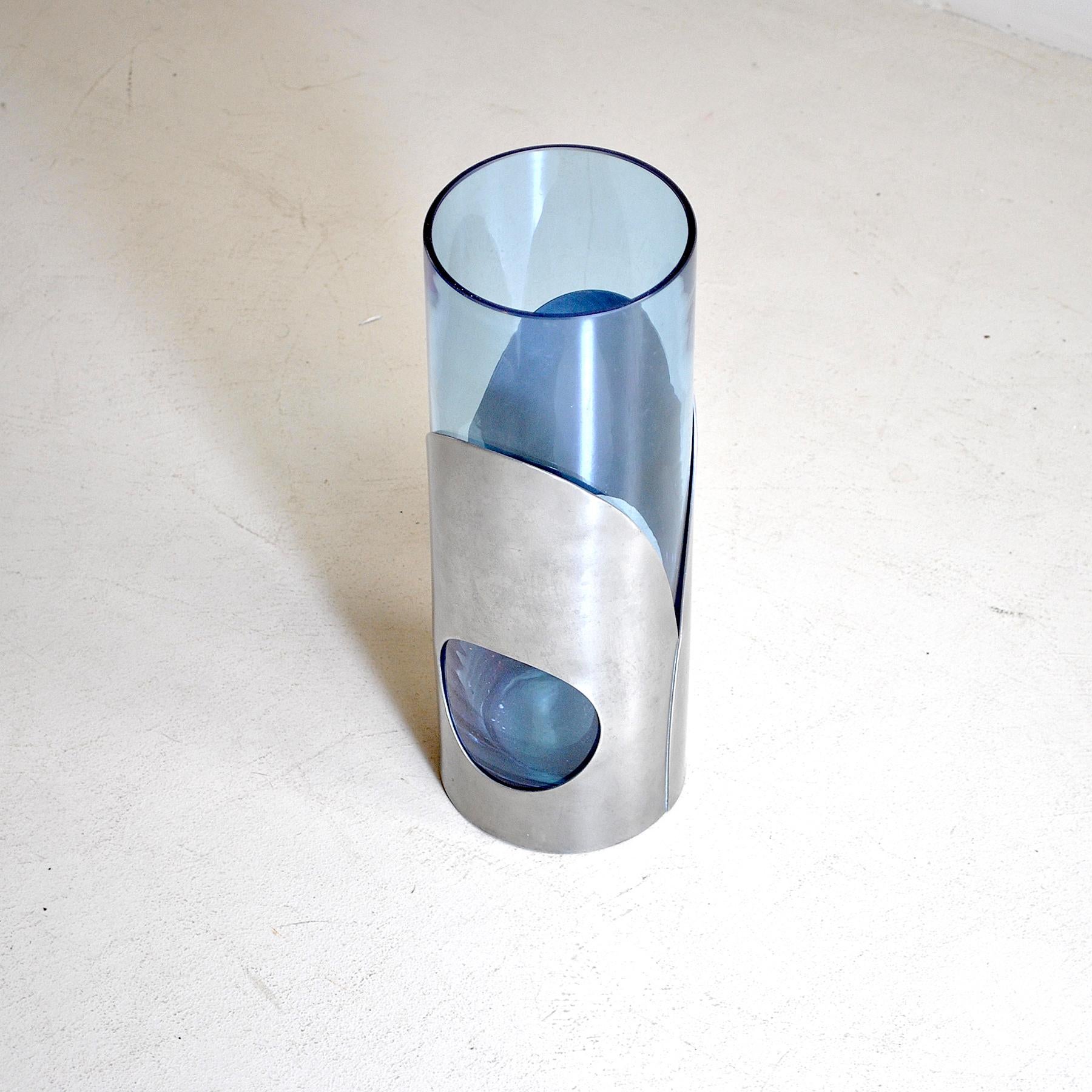 Italian Midcentury Cylindrical Vase, Late 1960s In Good Condition In bari, IT