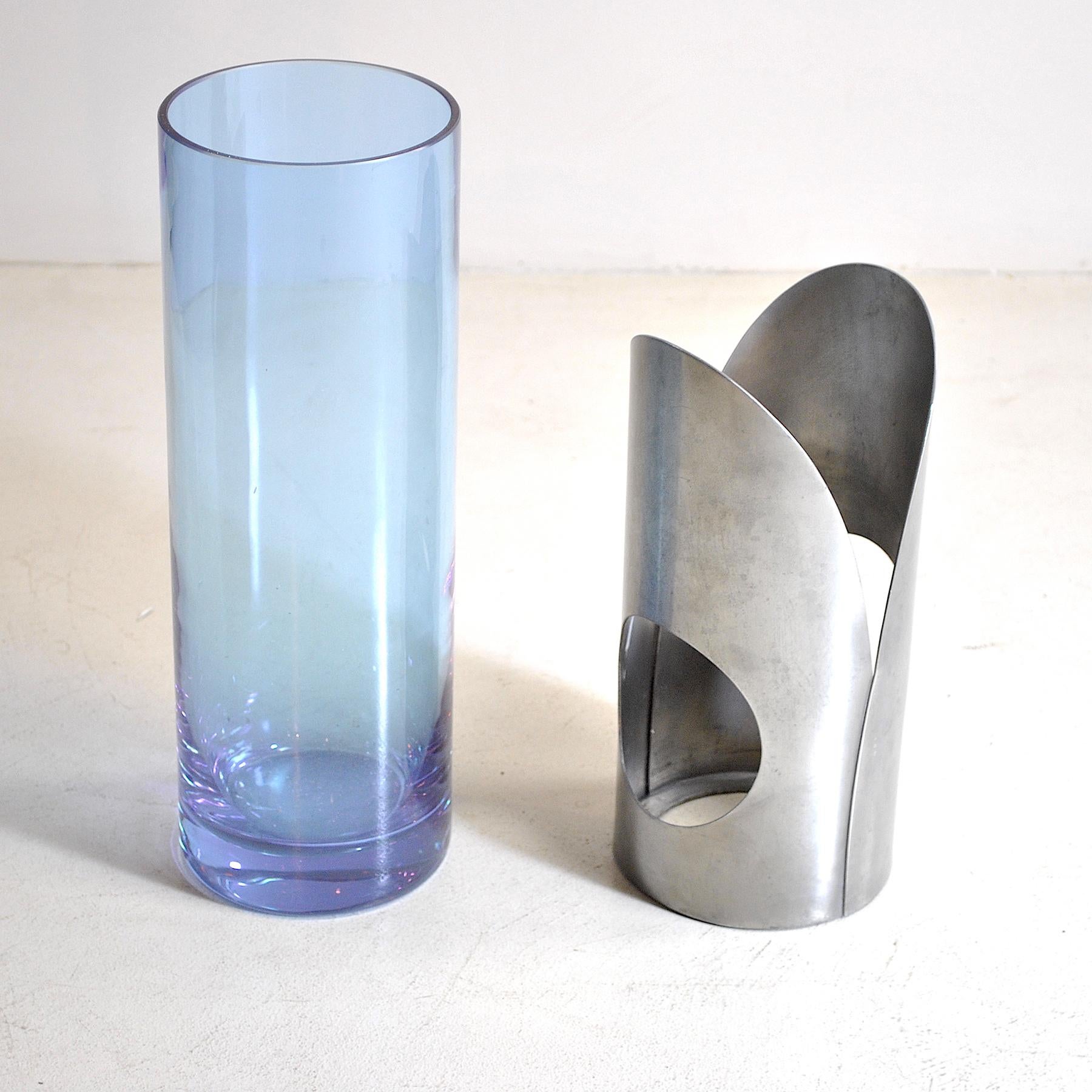 Mid-20th Century Italian Midcentury Cylindrical Vase, Late 1960s