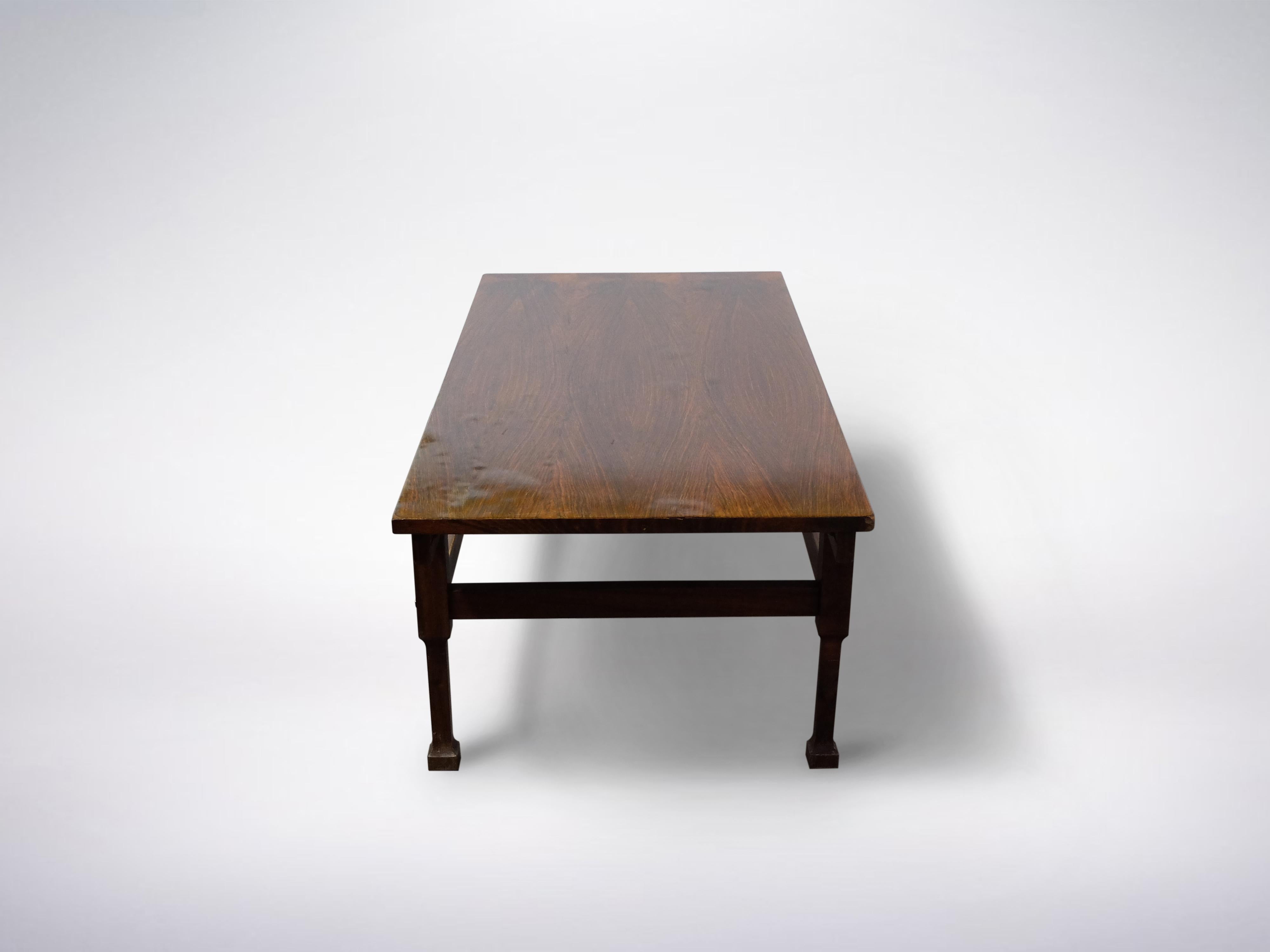 Mid-Century Modern Table basse italienne en bois foncé du milieu du siècle, années 1950 en vente