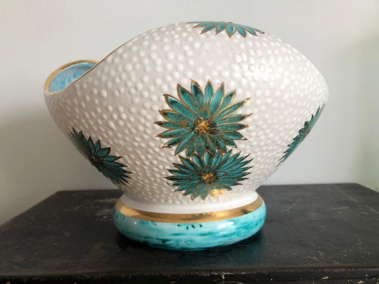 Italian Midcentury Decorative Bowl and Candle Holder by Ars Deruta ...