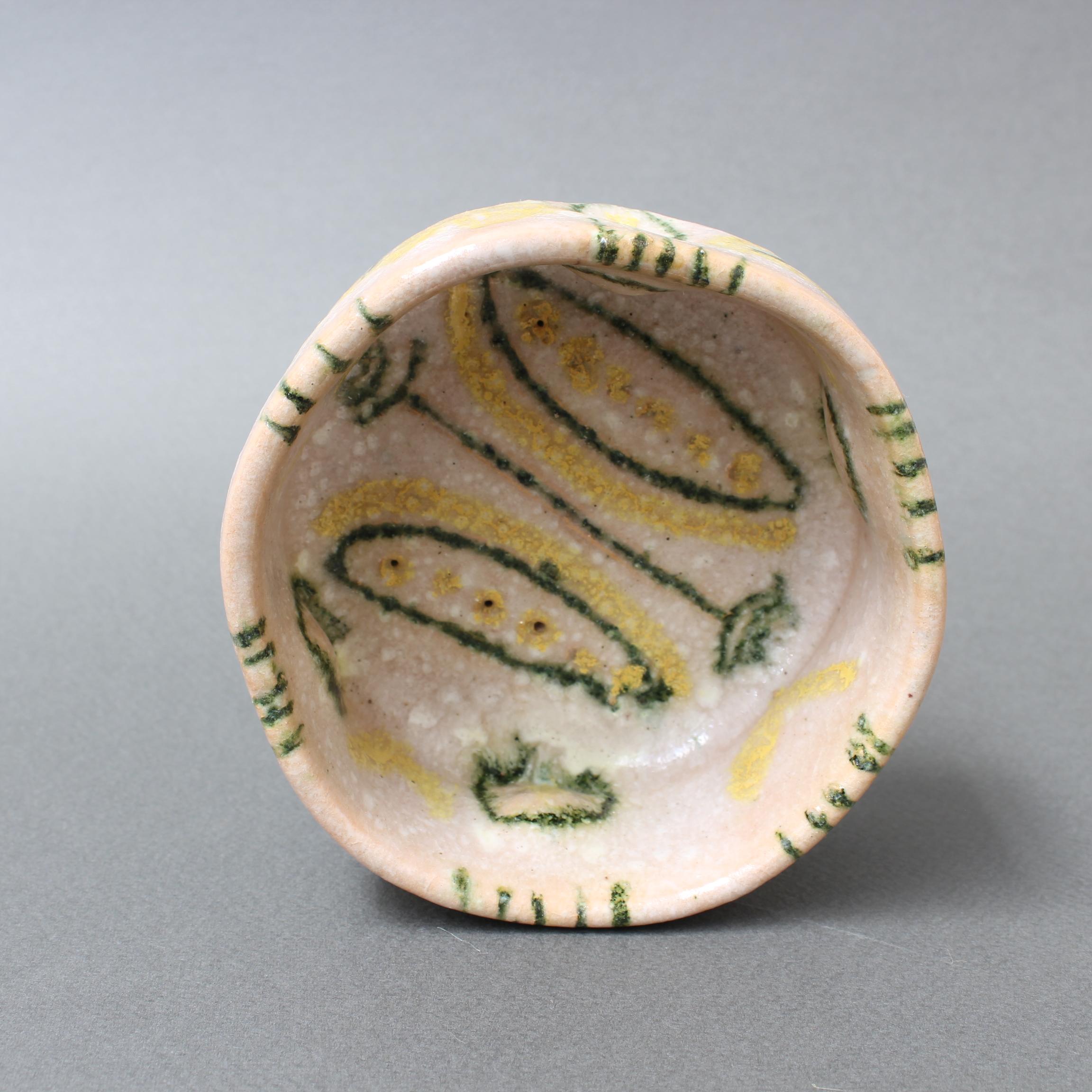Italian Midcentury Decorative Ceramic Bowl by Guido Gambone, circa 1950s 4