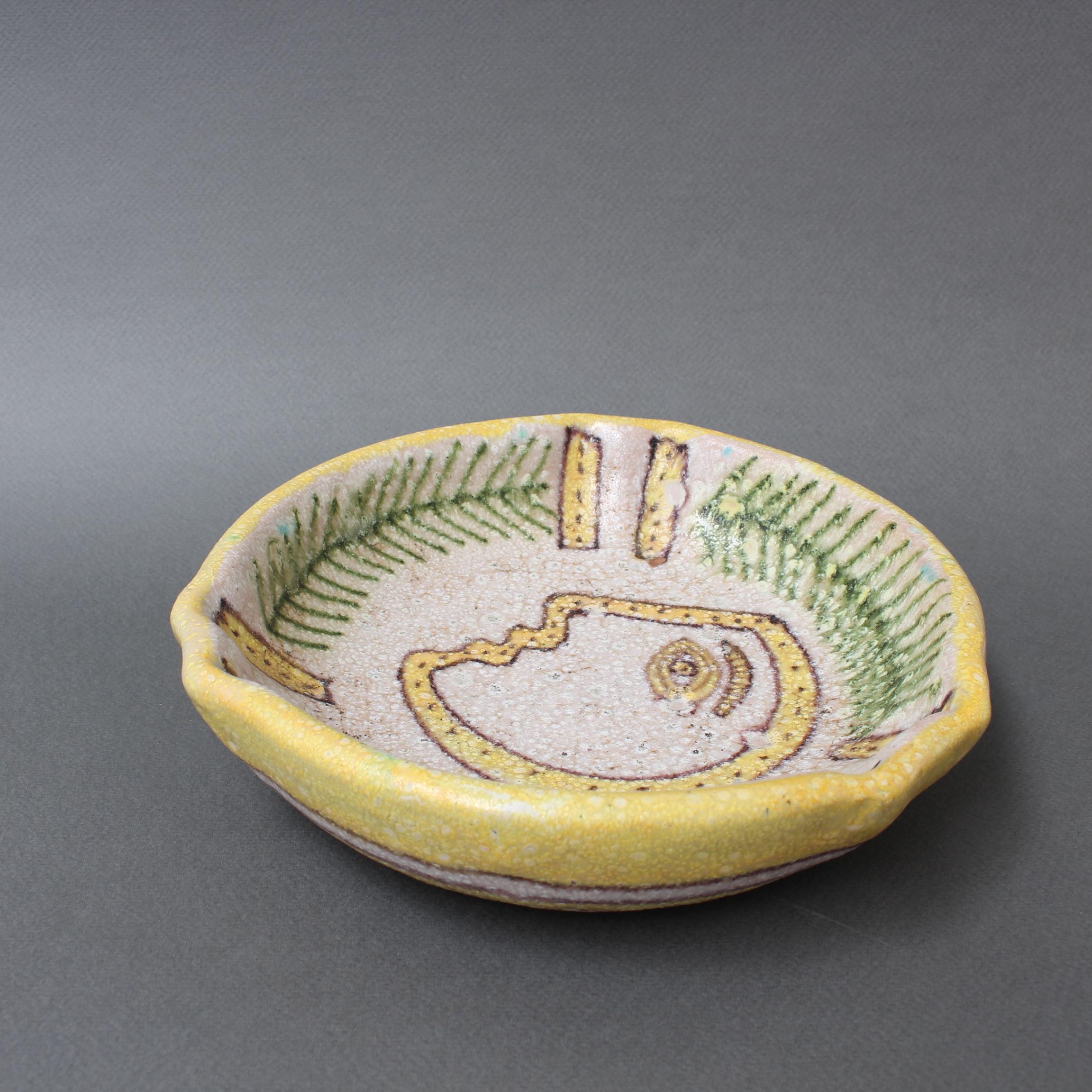 Italian Midcentury Decorative Ceramic Bowl by Guido Gambone, circa 1950s 11