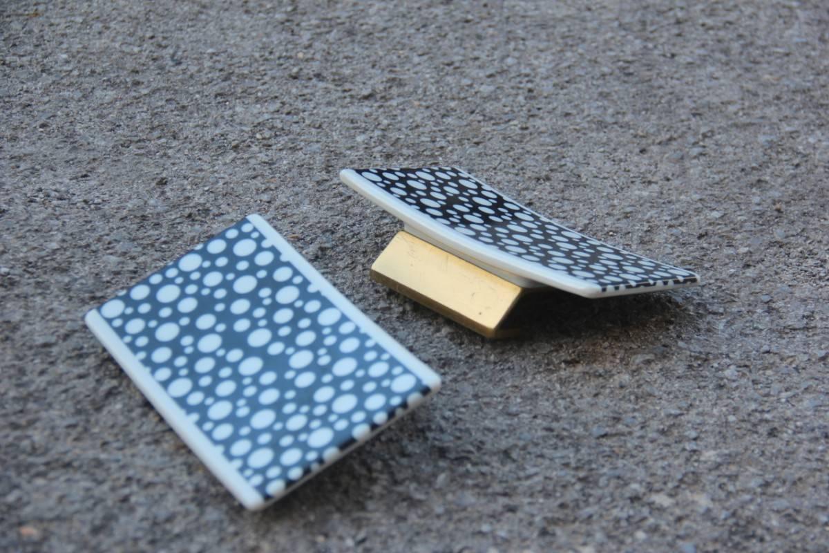 Mid-20th Century Mid century Modern  Handles polycarbonate and brass Italian design