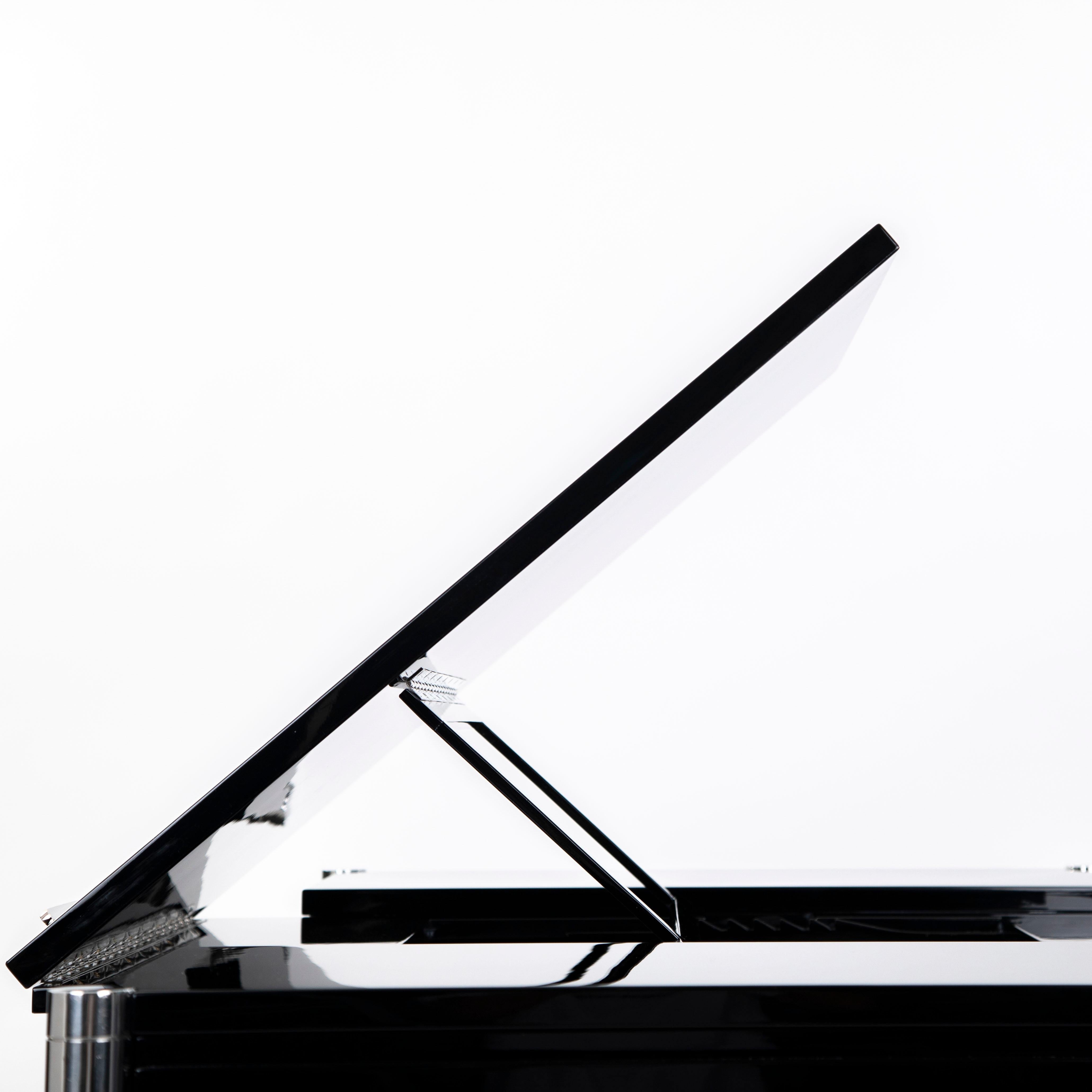 Italienischer Schreibtisch aus der Mitte des Jahrhunderts Schwarzer Lack & Edelstahl von STUDIODADA 1970s im Angebot 11