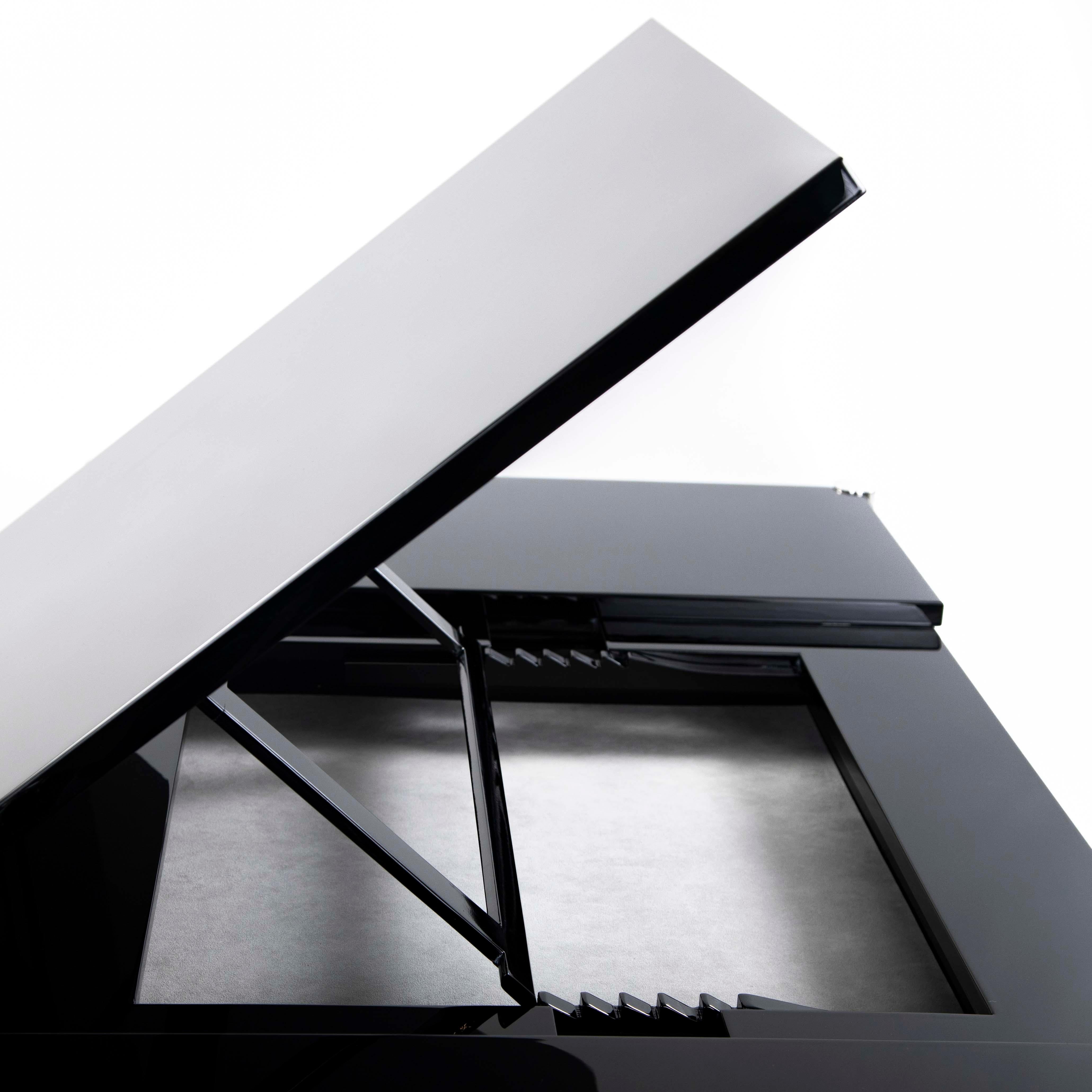 Italienischer Schreibtisch aus der Mitte des Jahrhunderts Schwarzer Lack & Edelstahl von STUDIODADA 1970s im Angebot 12