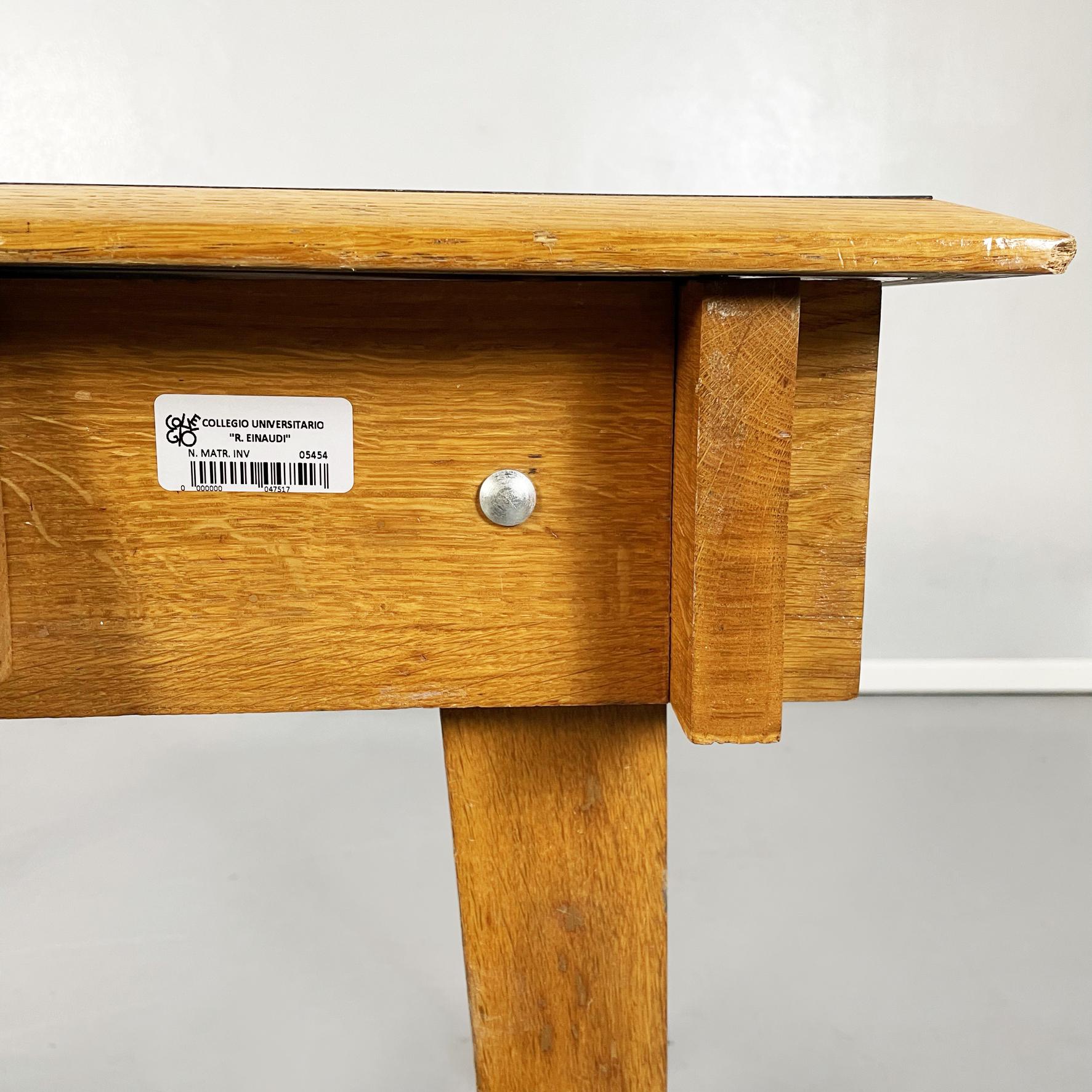 Italian Mid-Century Desk in Solid Wood and Light Blue Formica, 1960s 6