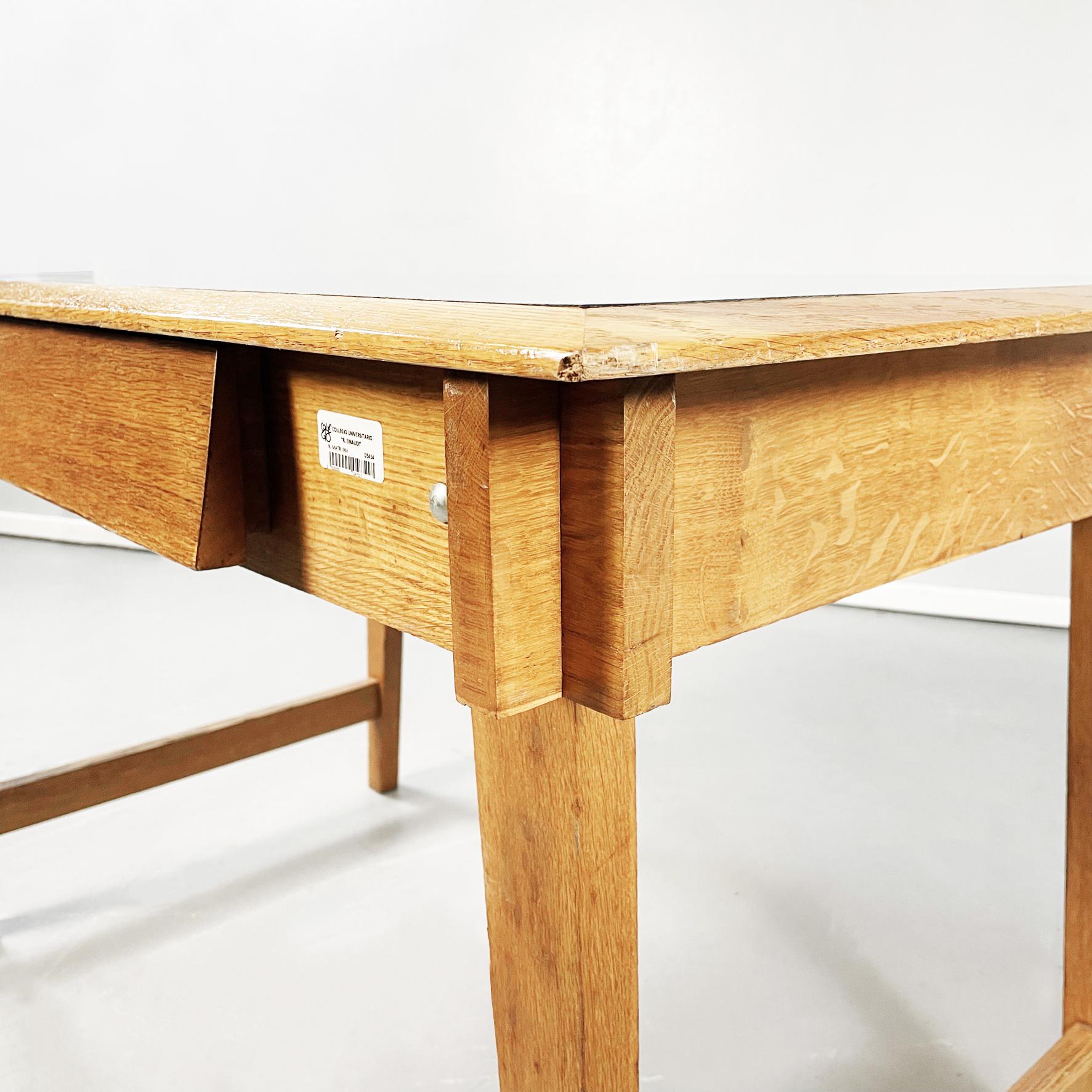Italian Mid-Century Desk in Solid Wood and Light Blue Formica, 1960s 4
