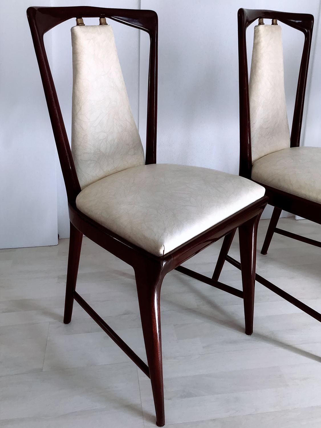 Italian Mid-Century Dining Chairs by Osvaldo Borsani, Set of Four, 1950s 9