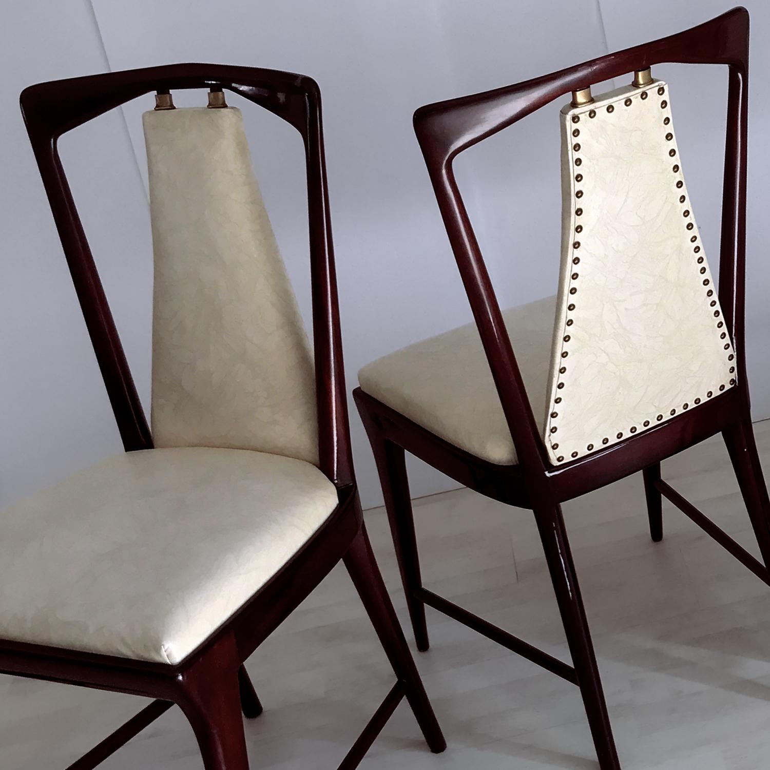 Italian Mid-Century Dining Chairs by Osvaldo Borsani, Set of Four, 1950s 4