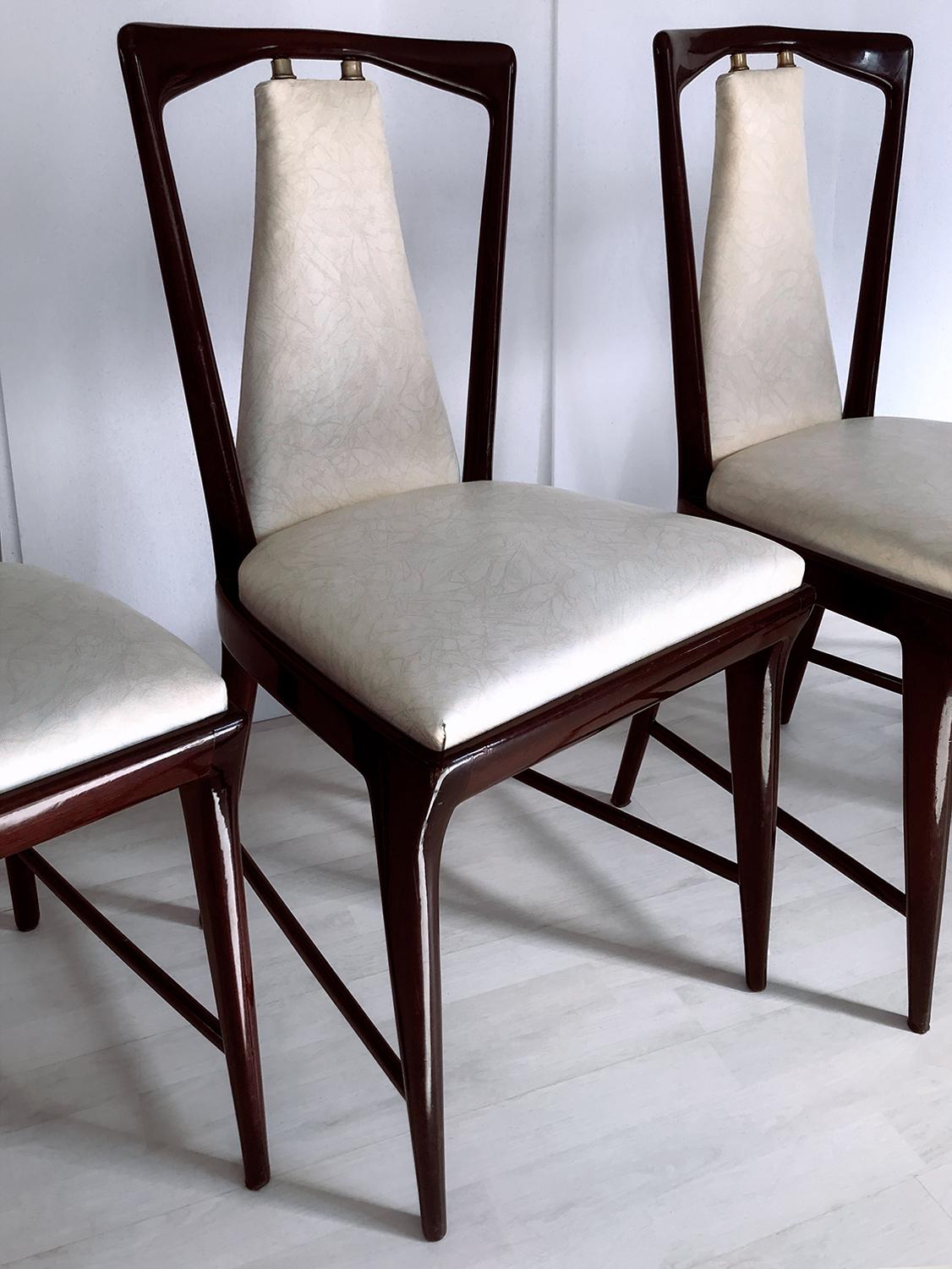 Italian Mid-Century Dining Chairs by Osvaldo Borsani, Set of Four, 1950s 10