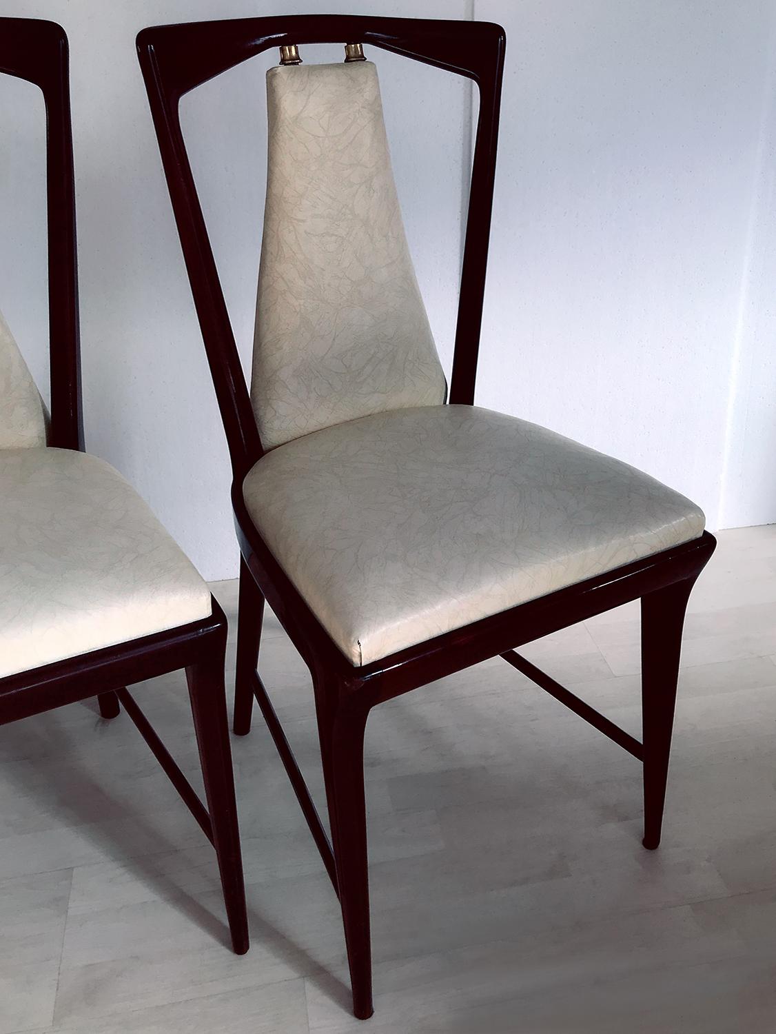 Italian Mid-Century Dining Chairs by Osvaldo Borsani, Set of Four, 1950s 12