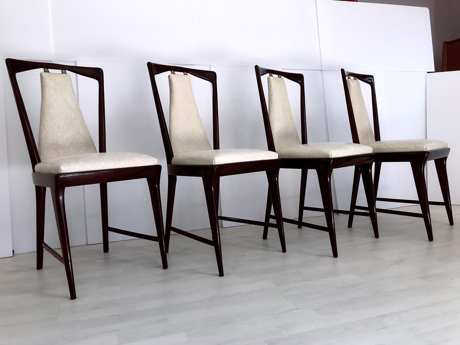 Mid-Century Modern Italian Mid-Century Dining Chairs by Osvaldo Borsani, Set of Four, 1950s