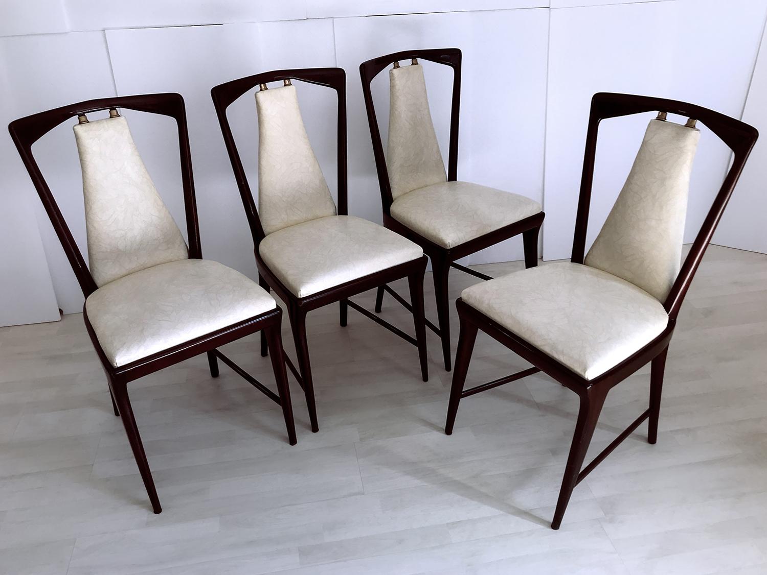 Italian Mid-Century Dining Chairs by Osvaldo Borsani, Set of Four, 1950s 5