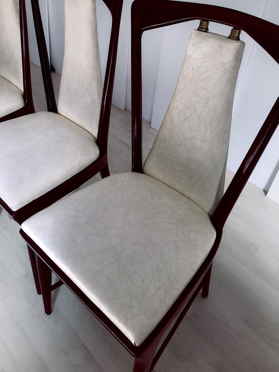 Italian Mid-Century Dining Chairs by Osvaldo Borsani, Set of Four, 1950s 6