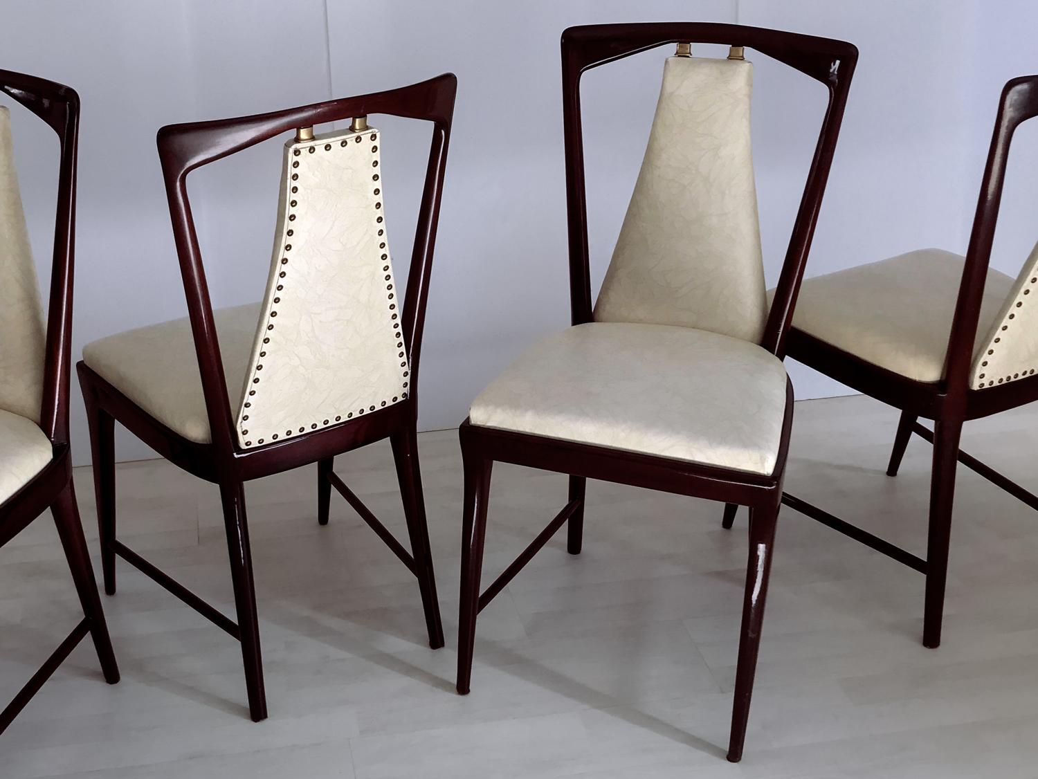 Italian Mid-Century Dining Chairs by Osvaldo Borsani, Set of Four, 1950s 3