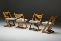 Italian Mid-Century Modern Dining Chairs with Beige Upholstery, 1960s