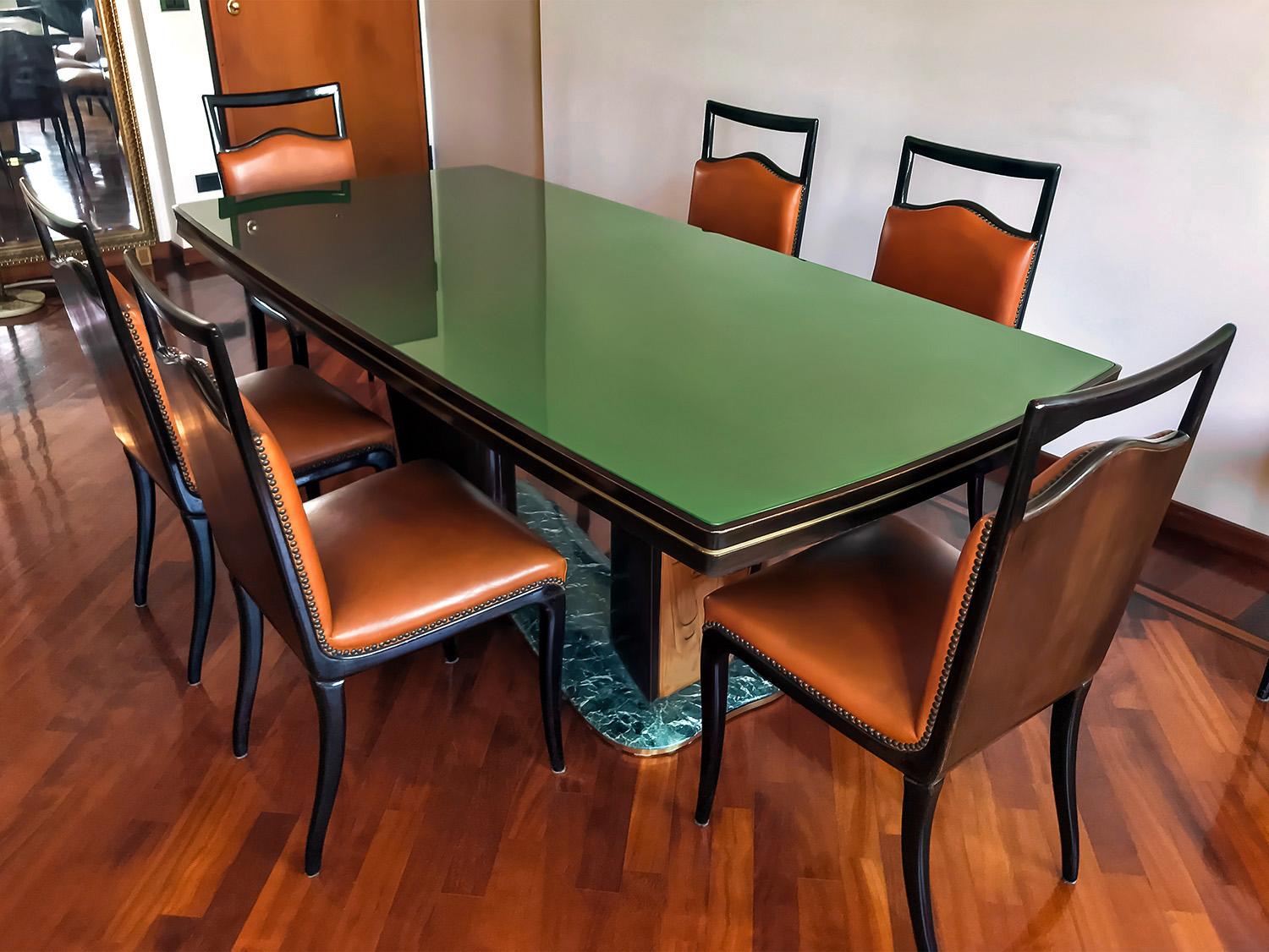 Italian Mid-Century Dining Room Set Art Deco Style by Vittorio Dassi, 1950s 11