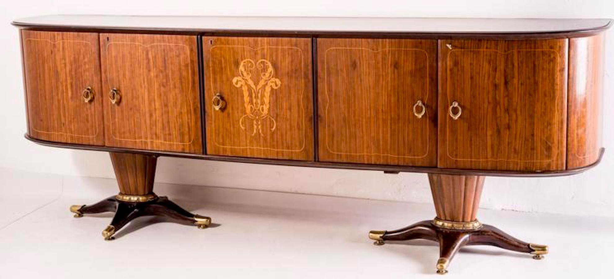 Table de salle à manger italienne du milieu du siècle dernier attribuée à Paolo Buffa, années 1950 en vente 6