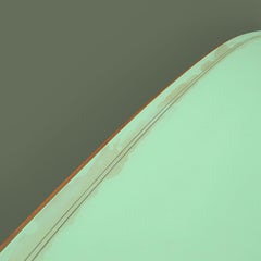 Italian Mid-Century Dining Table, Cherry and Green Glass Top, 1950s