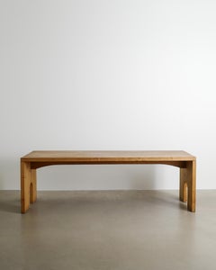 Italienischer Esstisch aus der Mitte des Jahrhunderts in Kiefer von Mario Ceroli für Poltronova, 1970er Jahre